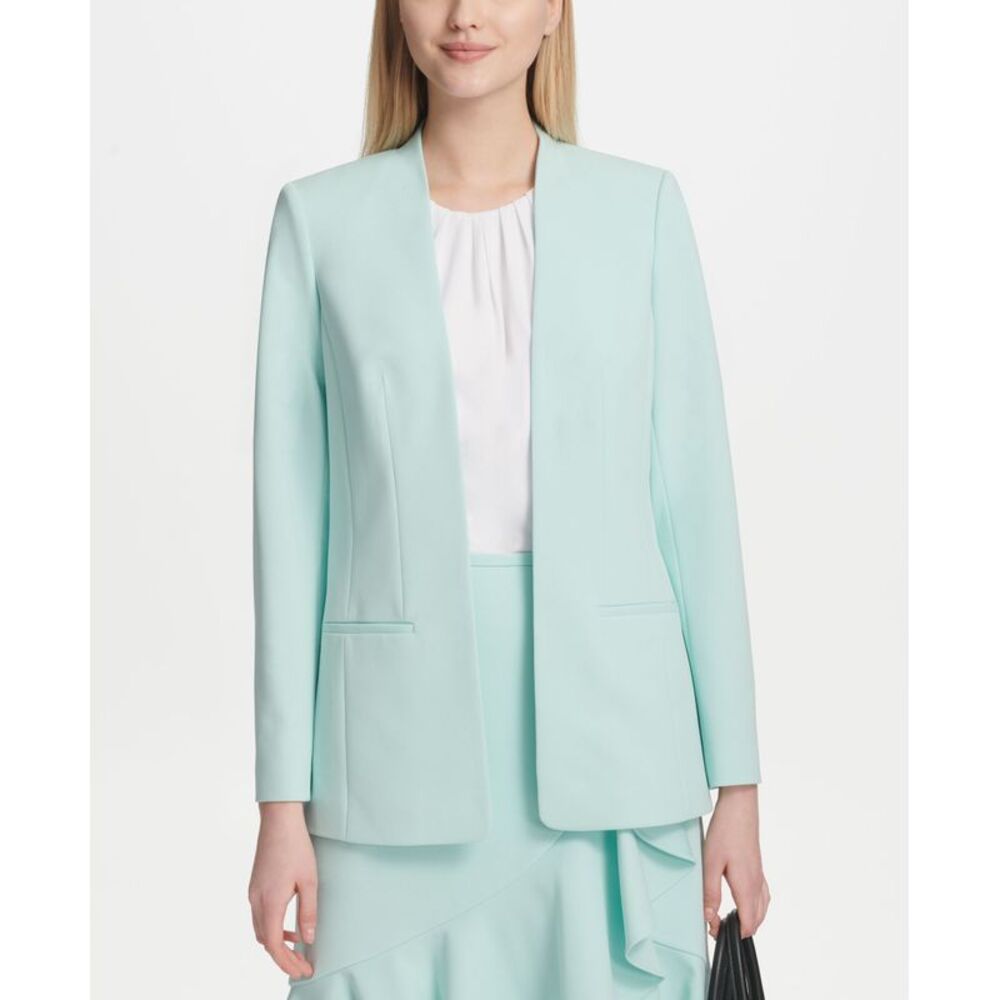 Calvin Klein Collarless Open Front Jacket